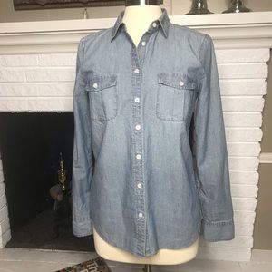 J Crew factory chambray blouse shirt sz s